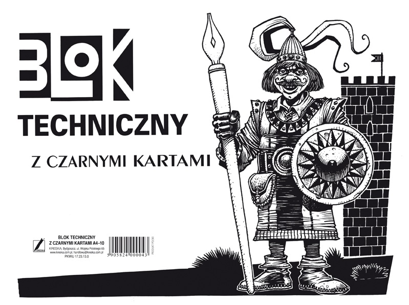 Blok techniczny A4 10k. czarny Kreska